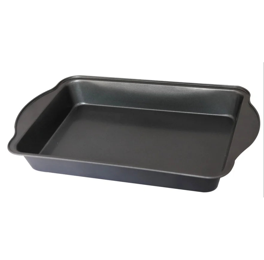 Non Stick Small Deep Kitchen Bakeware Rectangular Brownie Baking Pan Baking Sheet Oven for Bread and Cake with Handle
