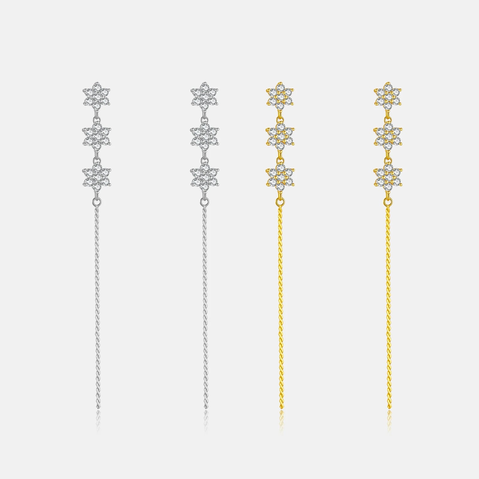 FUAMAY Star 925 Silver Earring Accessories Fashion Jewelry Classy Earring Threader Earring Chain