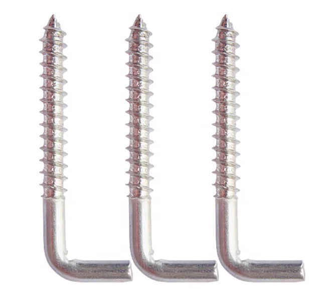Factory Direct Selling Zinc Plated L Type Wood Screw Hook Eye Seven-shaped L-shaped Right-angle Self-tapping Wood Screws