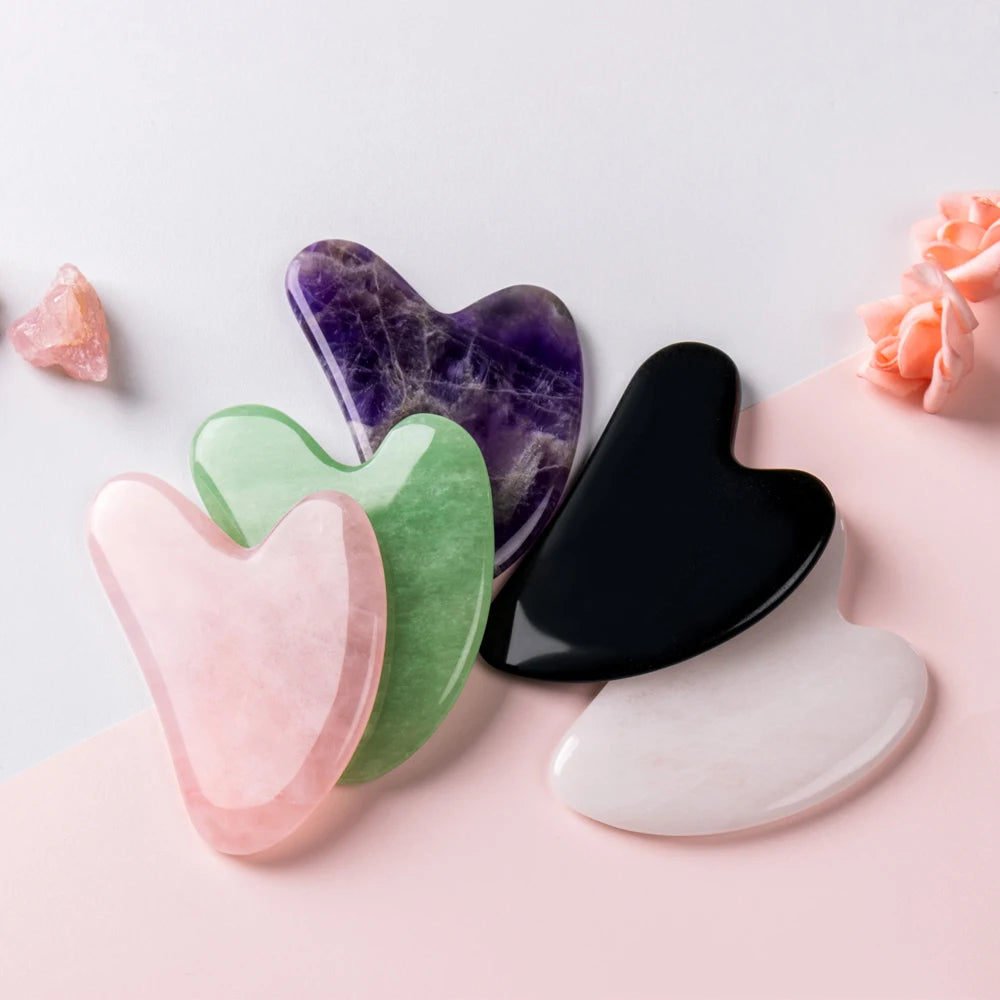 Wholesale  Factory Gua Sha Scrapping Natural Stone Rose Quartz Guasha for Anti Aging
