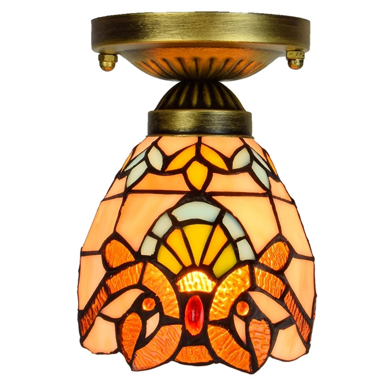 Price Panel Light Modern Tiffany Lamp Stained Glass Style Animals Semi Pendant for Bedroom Hote Kids Room Led Ceiling Lights MegaBDM