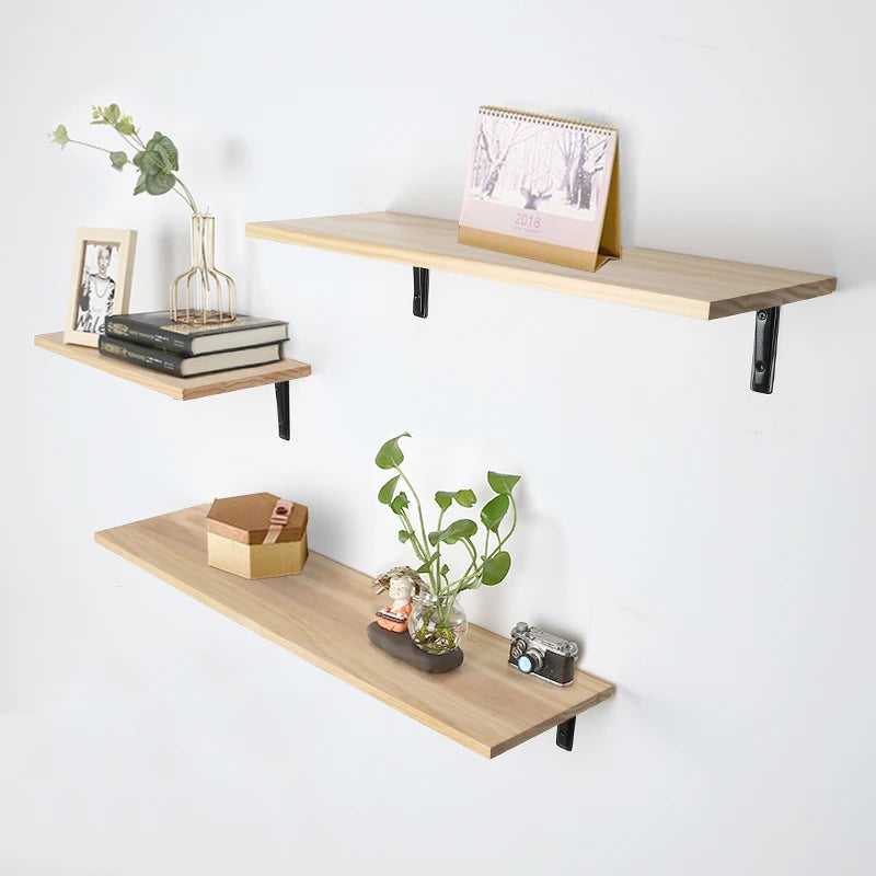 Wholesale Handmade Set of 3 Creative Floating Rustic Solid Wood Wall Mount Shelf