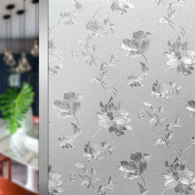 UDK 3D Flower Privacy Window Film Frosted Static Cling Window Film Not-Adhesive Anti Uv Window Film for Home Bathroom Office