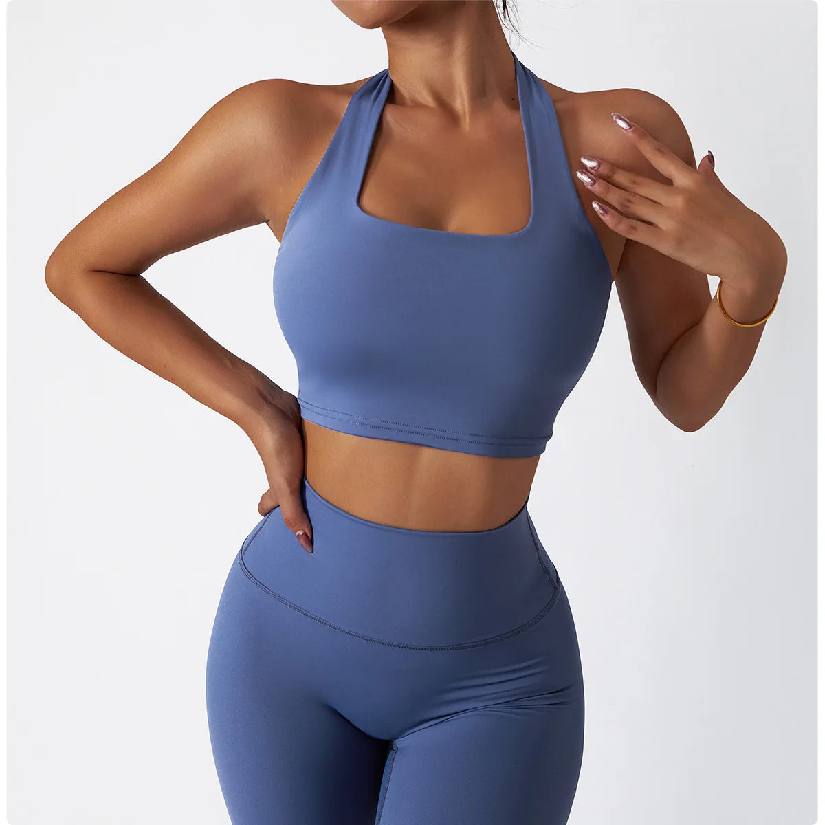 Outwork Running   Set for Women  High Impact  Yoga Bra  and Leggings  Zipper Long Sleeve Fitness Sets