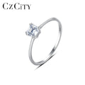 CZCITY New Design 2026 Fashion Jewelry Simple 925 Sterling Silver Rings Sparking Diamond CZ Engagement Ring for Women Gift