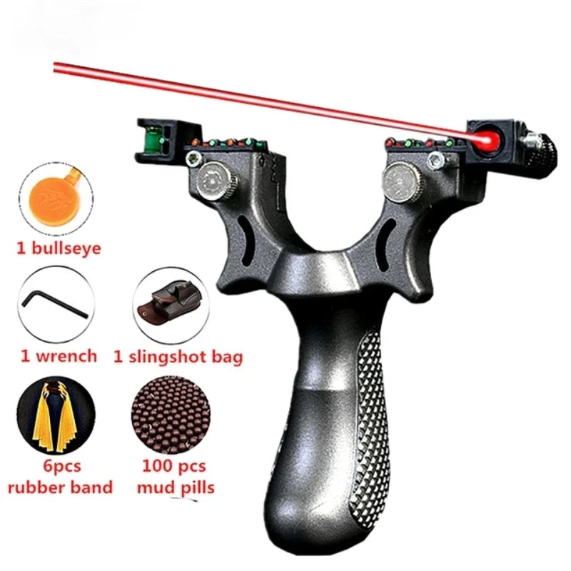 Sight Laser Light Slingshot Free Binding Fast Pressing High-power Flat Rubber Band Outdoor Shooting Sports Toy
