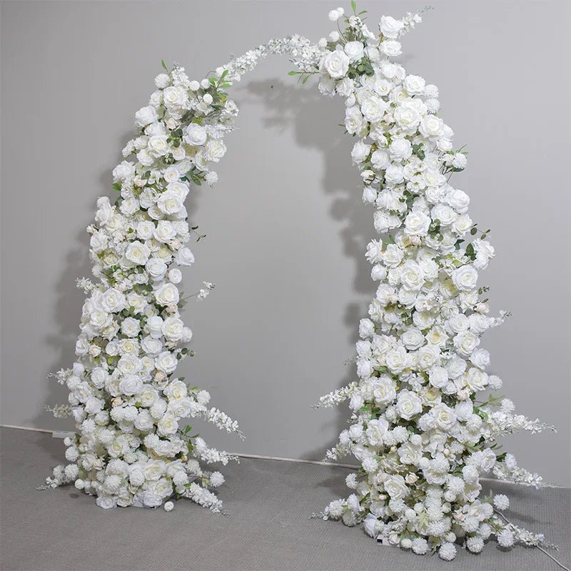 L-HOA007 Wholesale Wedding Arch Horn with Flower Backdrop Artificial Flower Horn Arch Arrangement for Wedding Decoration