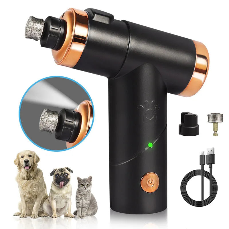 Rechargeable Professional LED Light Electric Dog Nail Grinder Dog Paw Grooming Pet Paws Grooming Super Quiet Dog Nail Trimmer