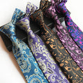 Luxury Men's 8cm Jacquard Paisley Polyester Tie Floral Jacquard Print Custom Logo for Formal Casual and Party Styles
