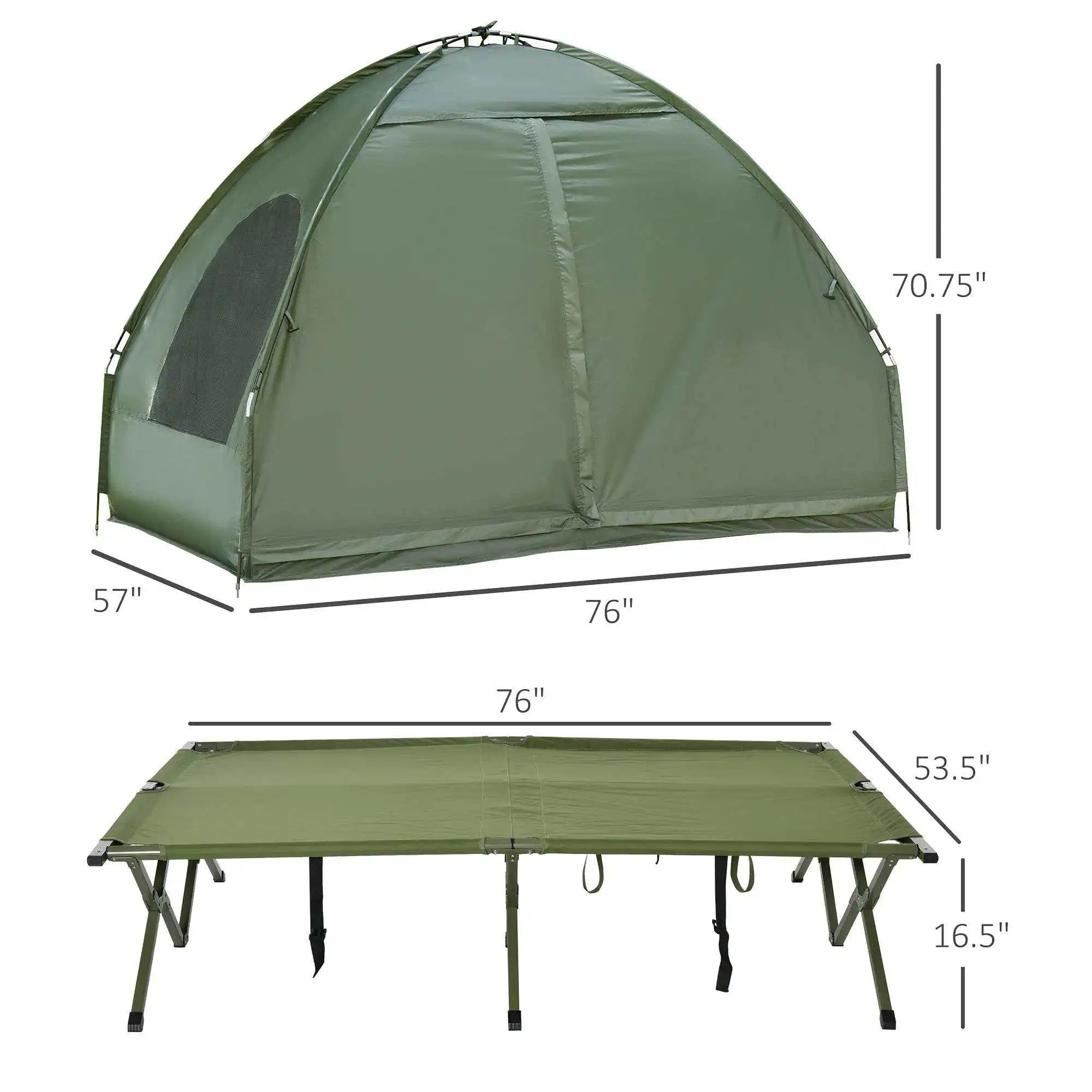 2 Person Foldable Camping Bed Portable Camping Cot Tent Elevated  Luxury Portable Camping Tent With Bed