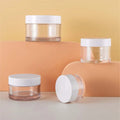 Clear Plastic Small Cosmetic Jars White Screw Top Lid Empty PET Packaging Containers for Skin Care Customizable Private Logo
