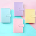 Macaron A6 Budget Binder A6 PU Leather Notebook Binder Book Cover with Card Slot Agenda Planner Organizer Stationery A6 A5
