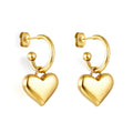 Simple Creative Heart Earrings Valentine's Day Gifts 18k Gold Plated Stainless Steel Heart Stud Earrings for Women