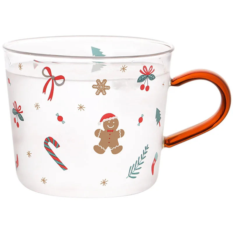 Borosilicate Glass Christmas Gifts Mugs  Christmas Tree Drinking Cups