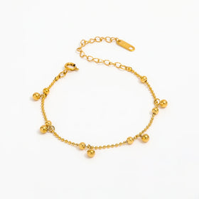 High End Gold Plated Stainless Steel Bead Satellite Pendant Bead Chain Bracelet for Women Wholesale Jewelry