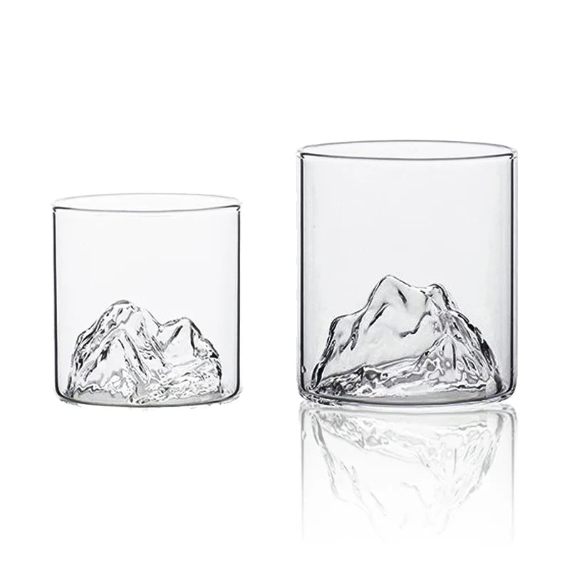 180ml 300ml High Borosilicate Glass Cup Transparent Mountain Shot Glass for Whiskey Beer Cocktail in Bars & Restaurants