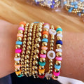 Go2boho Handmade Beaded Bracelet Women Boho Link Chain Accessories Gold Plated Beads Colorful Rainbow Fashion Jewelry Bracelets