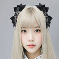 L0006 Black Sweet Punk Lolita JK Bow Heart Hairpins Handmade Cool Girl