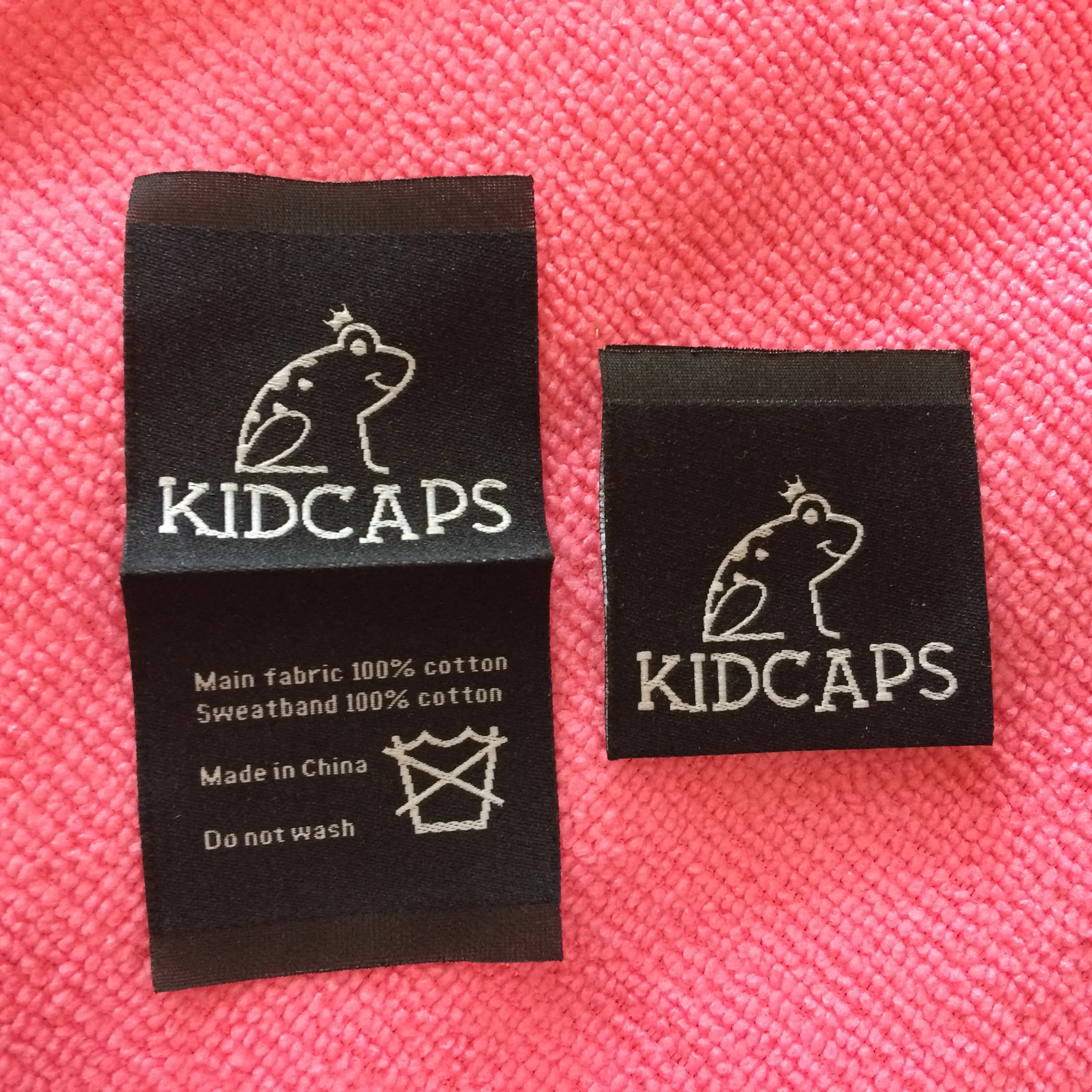 High Density Loop Fold Damask Woven LabelSoft Clothing Woven Label for Inside Garment