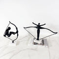 Creative Kungfu Iron Casting With Marble Base Anniversary Office Gift Ornament Man Desktop Decoration Book Stands