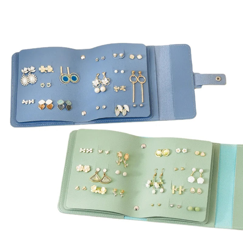 Wholesale Portable Custom Jewelry Earring Storage Roll Bag With Logo PU Leather Travel Ring Jewellery Organizer Girl Gift Case