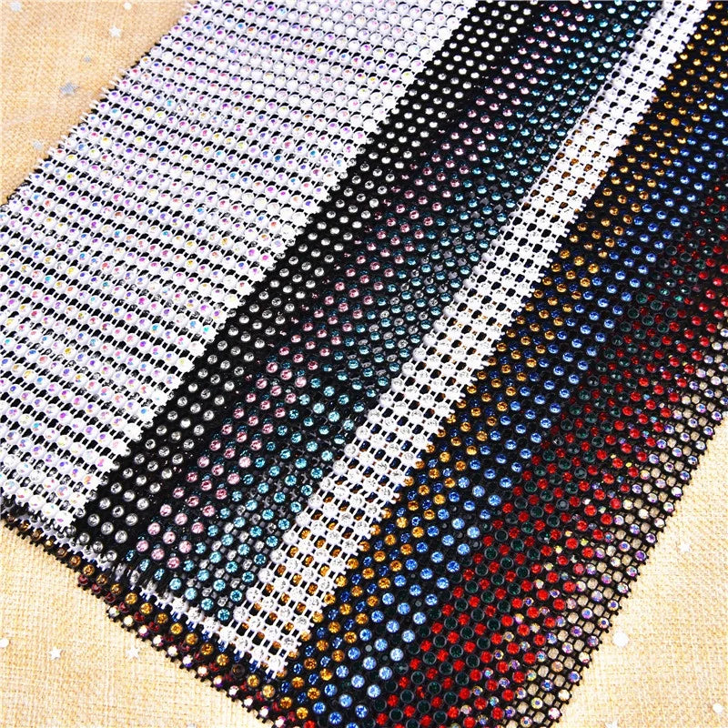 3mm 24 Rows Mesh Trimming Drill Rhinestone AB Color Net Sheet Chains Shoe Bag Furniture Clothing Accessories DIY Decor Material