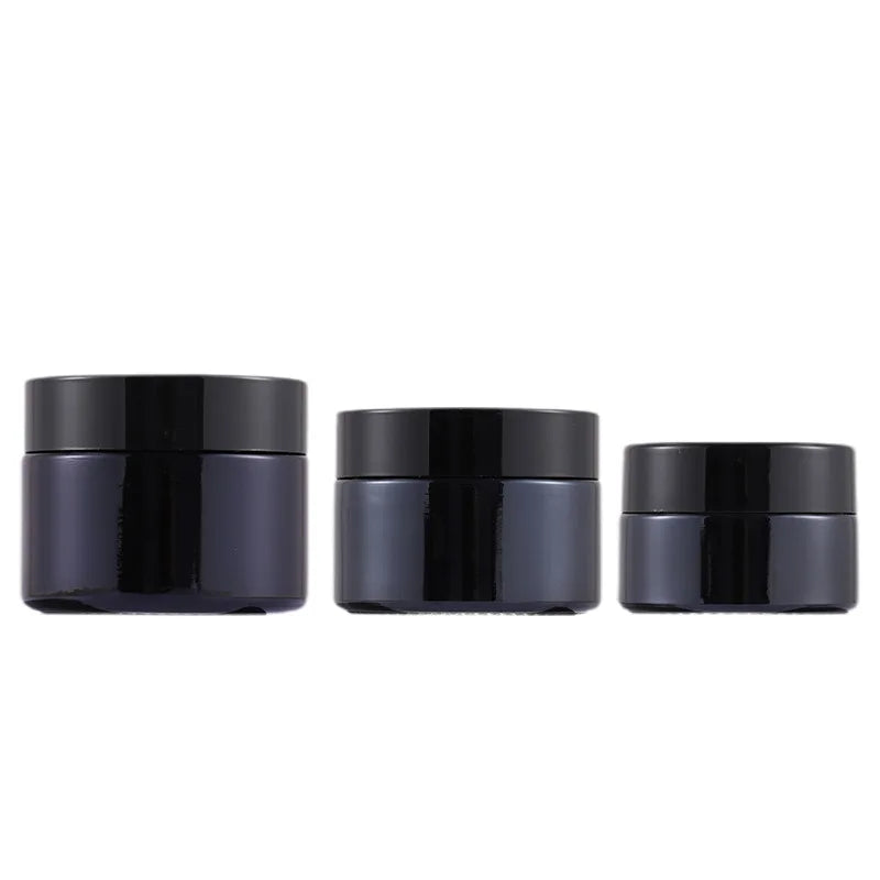 Black Glass Jar 20ml 30ml 50ml UV Glass Jar Face Cream Face Cream Cosmetic Jar with Black Lid for Skin Care Face Cream