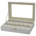 Spot Supply of 12-position Watch Box 12 Grid White PU Leather Mechanical Watch Box Display Box Manufacturers Wholesale