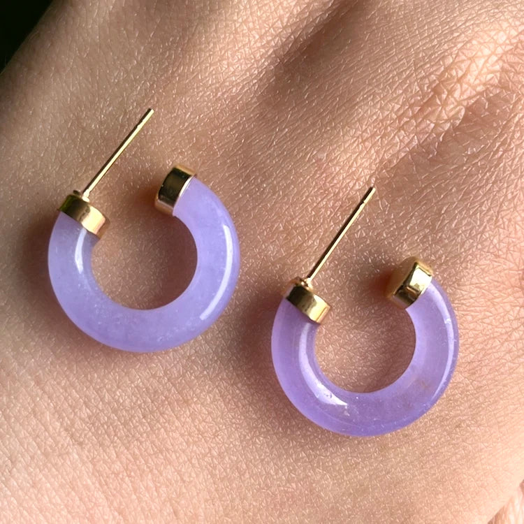 Natural Purple Chalcedony Jade Gemstone Purple Bracelet Crystal Agate Round Jade Bracelet for Women
