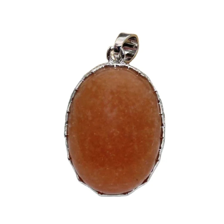 HZ Harorite Red Aventurine Gemstone 925 Sterling Silver Jewelry Silver Plated Crystal Pendent