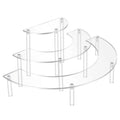 3 Tier Circle Half Moon Dessert Cake Cupcake Holder Clear Acrylic Display Stand