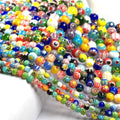 Millefiori Slice Lampwork Beads Glass Beads Jewelry Making Bulk Bead Round 1426600