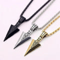 Gold Silver Black Collier Femme Arrow Head Mens Necklaces Men'S Fashion Jewelry Arrow Head Pendant Long Chain Necklaces