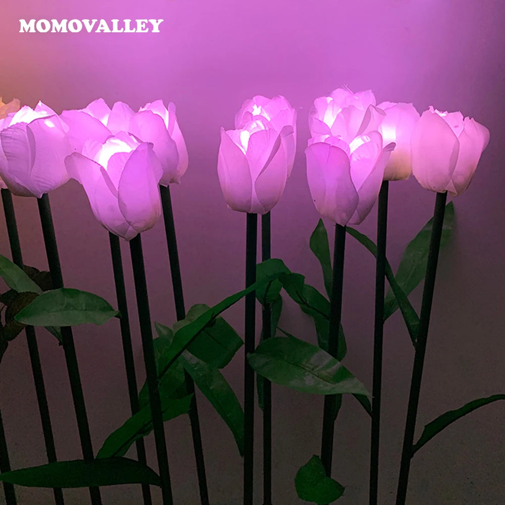 Artificial LED Tulip Flower Stand IP65 Lawn Festival Decoration Lights for Indoor/Outdoor Christmas Garden Park Decor