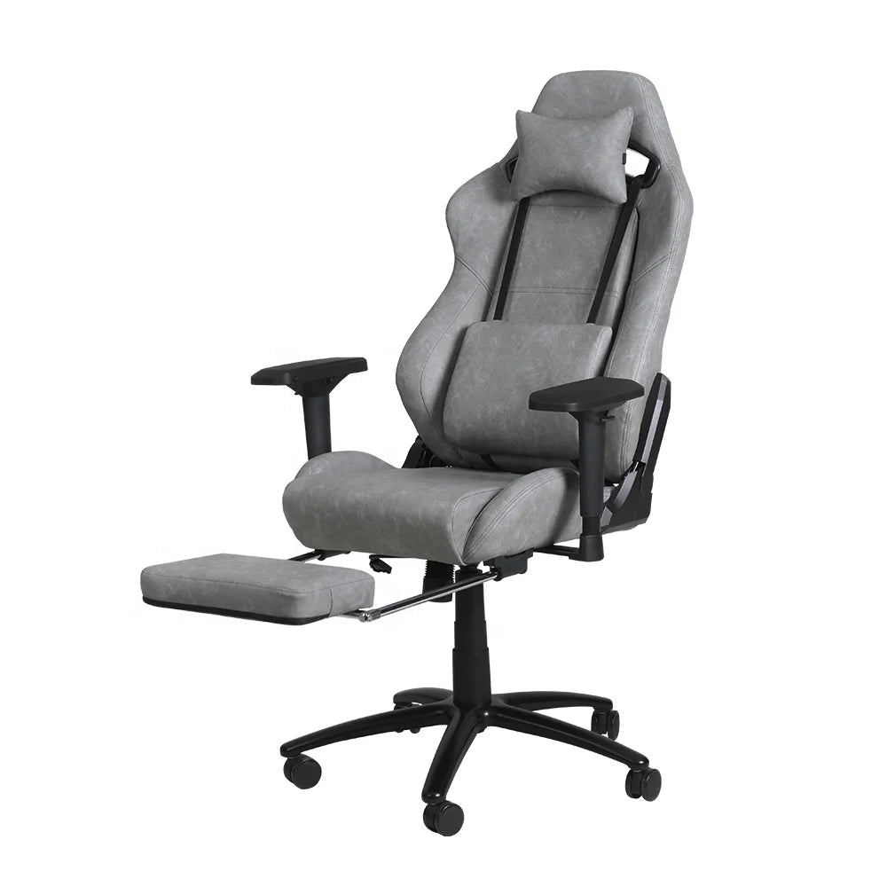 Executive Swivel PU Synthetic Leather Adjustable Roller Backrest Durable Metal Computer Gaming Chair