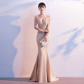 S8112F High -quality Hot -selling Fishtail New High -definition Temperament Long -sleeved Banquet Elegant Evening Dress Luxury