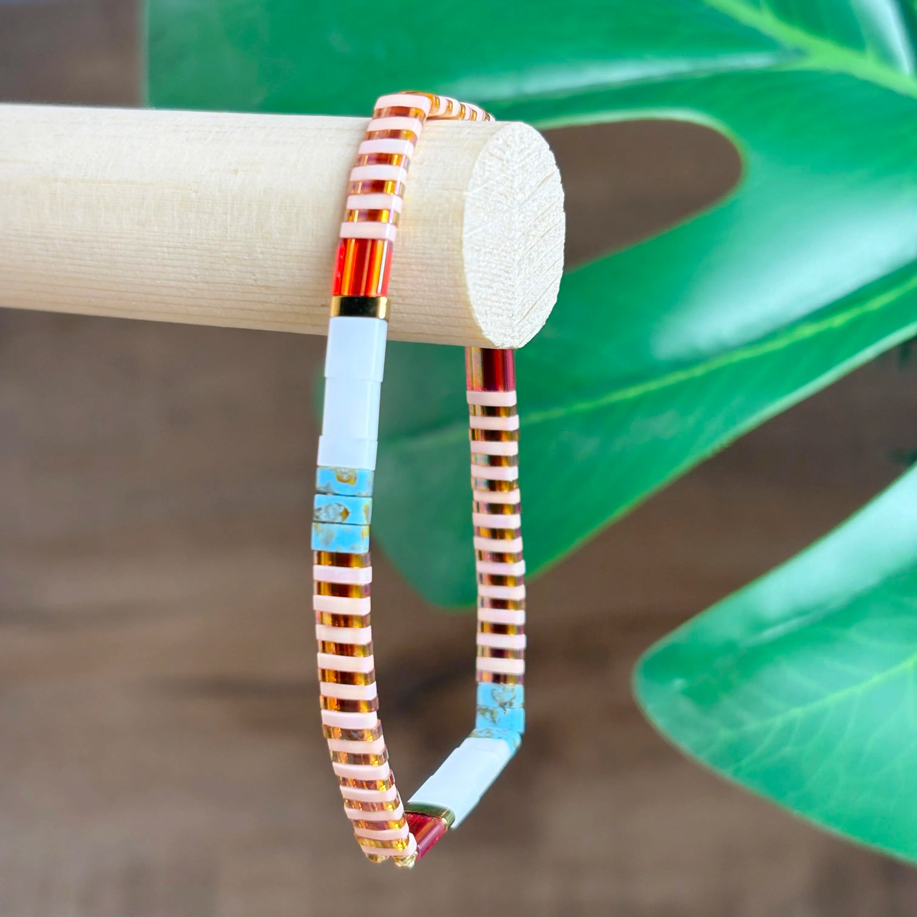 Tila Handmade Boho Style Bracelet Geometrical Square Beaded Trendy Jewelry with Miyuki Beads for Gift