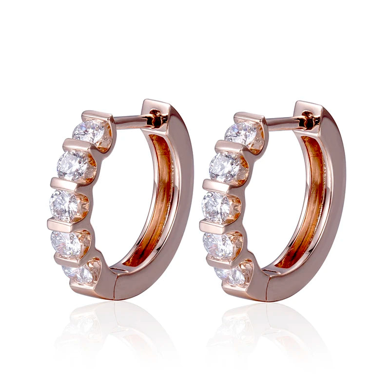 MSE-571 14K White Gold Customized  D VVS2 CVD HPHT Lab Diamond Jewelry Earrings