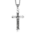 Hot Selling 316L Stainless Steel Catholicism Jewelry Necklace Cross Shape Pendant with Feather Design Fine Pendants & Charms