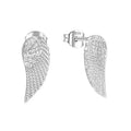 925 Plating Silver Earrings Angel Wing Charms Wholesale S925 Sterling Silver Wing Earrings
