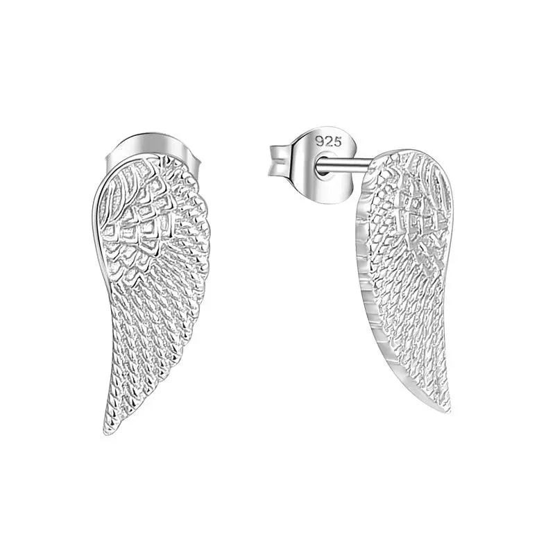 925 Plating Silver Earrings Angel Wing Charms Wholesale S925 Sterling Silver Wing Earrings