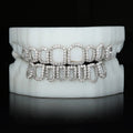 Custom Made Iced Out 925 Sterling Silver 18K Gold Plated Diamonds Open Face Grills VVS Moissanite Gold Dental Teeth Grillz