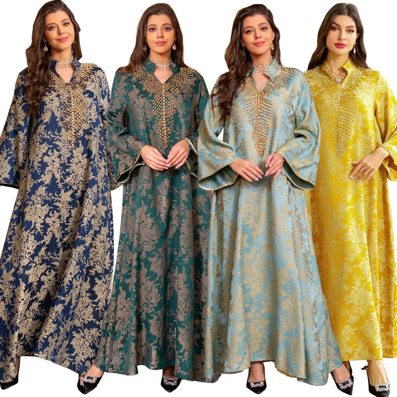 Eid Abaya Dubai Turkey Beads Work Kaftan Jalabiya Modest Kaftan Islamic Clothing Abaya Muslim Dresses for Women