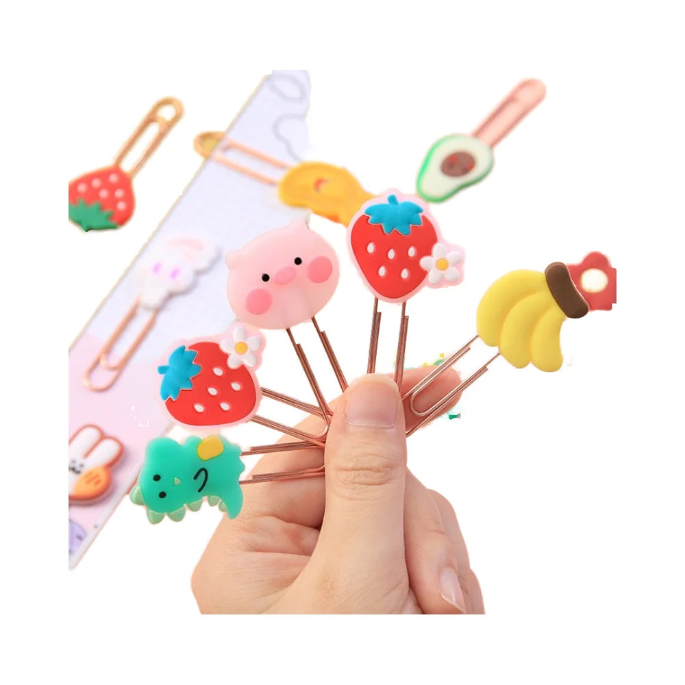 Korea Creative Cartoon Plastic Bookmark for Students Multi-Functional Paperclip Design