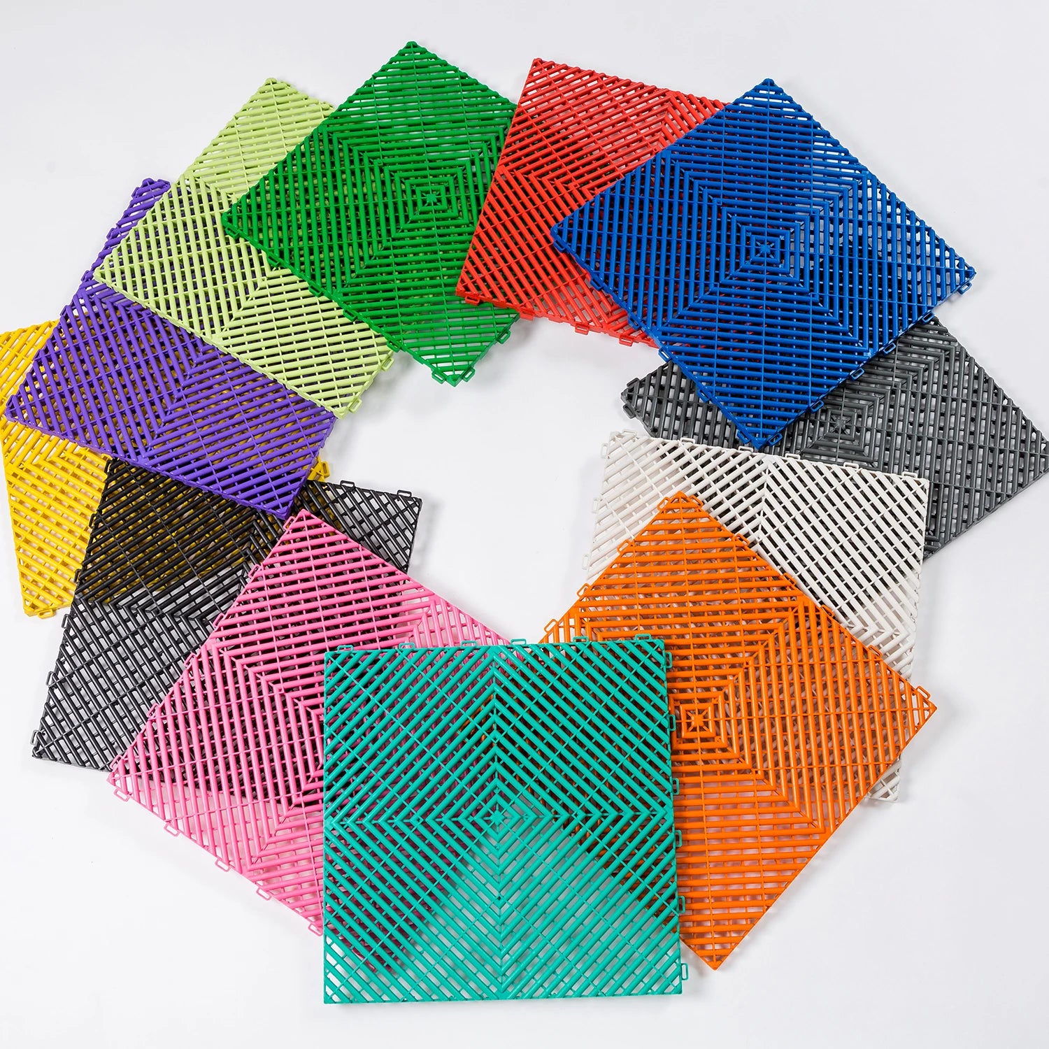 Interlocking Plastic Garage Floor Tiles Anti-Slip Workshop Mats for Car Detailing Shop Industrial Commercial Flooring