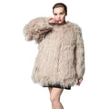 MWFur Fashion Sheepskin Fur Womens Winter Coats Kawaii Lining Furry Big Size Jackets for Women Shearling Mouton Sheep