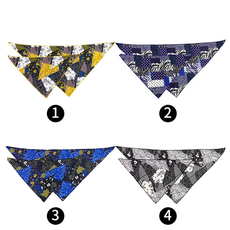 Wholesale Breathable Polyester Pet Scarf New Fashion Pet Headscarf Camouflage Spots Dog Bandana