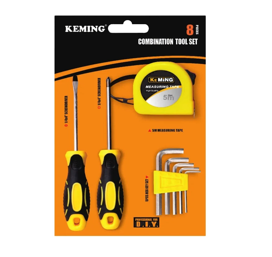 Screwdriver Hexagonal Spanner Tape Measure Set Hand Tools Factory Heavy Duty Double Blister Packing Set Tools