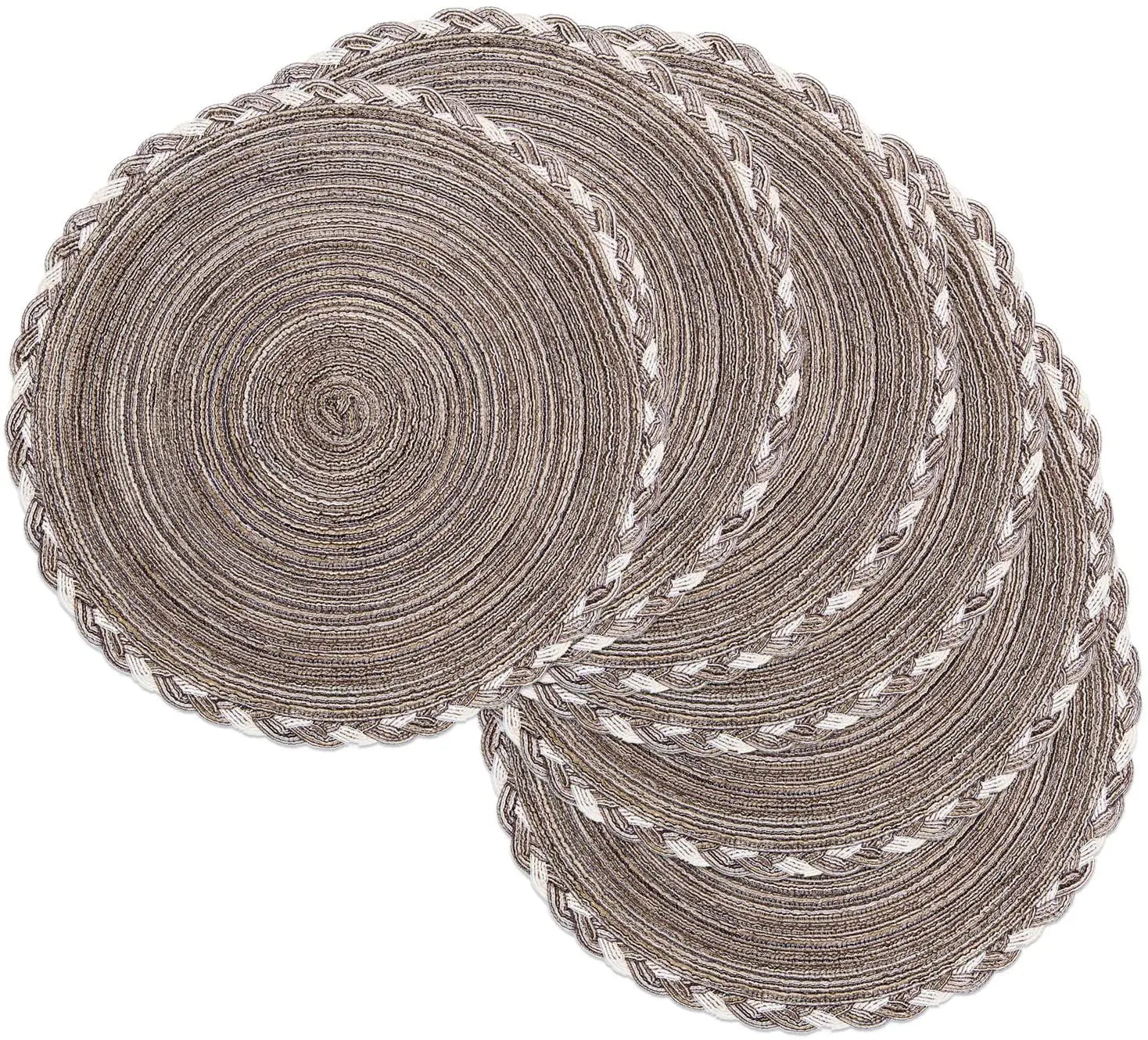 Chinese Design Elegant Bohemian Eco-Friendly Polyester Cotton Woven Table Placemats Round 38cm Home Use MOYAN Brand