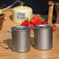 Camp Mug (450ml) With & Without Lid Strong Lightweight Camping Mug/Pot with Measurement Marks Folding Titanium Cup